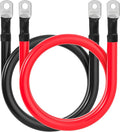 2/0 AWG Battery Cable 2/0AWG Gauge Battery Inverter Cables for Automotive Solar Marine Boat RV Car Motorcycle (2/0 AWG, 3FT, 3/8"+5/16")