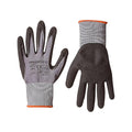 Amazon Basics Micro-Foam Nitrile Coated Safety Work Gloves, Nylon Liner Fiber, Touch Screen Compatible, Grey, Size 9, Large, 6-Pack