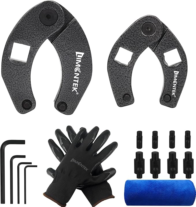 Gland Nut Wrench, Hydraulic Cylinder Spanner Wrench Adjustable of 2 with Pins & Allen Wrenches for Farm & Construction Equipment