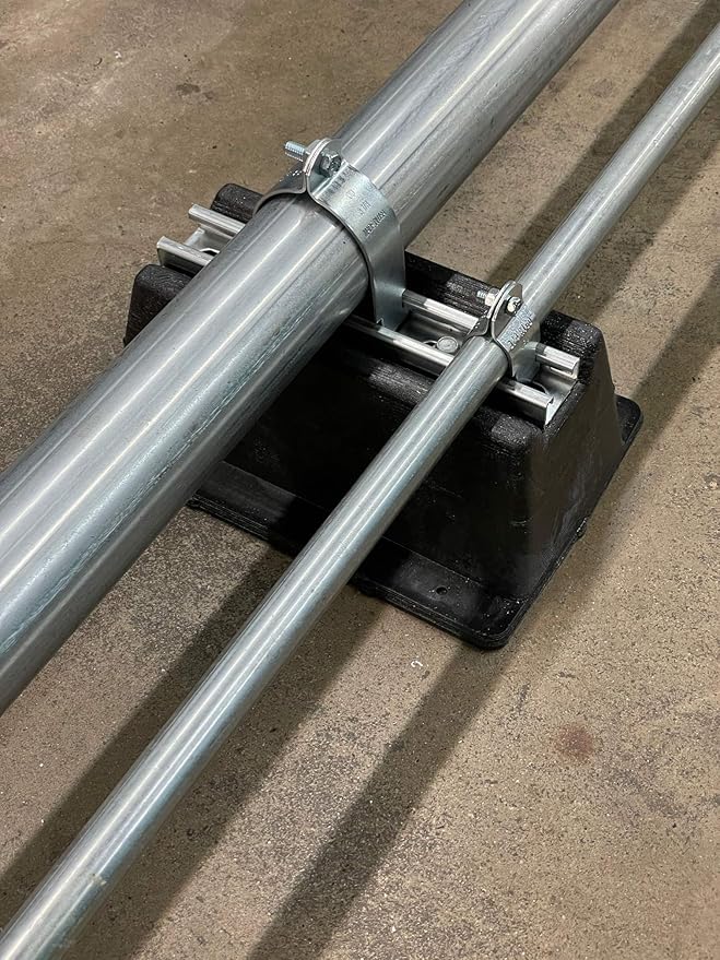 USA Made BULLKE 8-Pack Rooftop Pipe Support – 11.75" x 8" – 1000 lbs Capacity – UV-Resistant, Strong & Durable Plastic Blocks – Ideal for Conduit & PVC Support