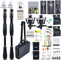 GOTURE Telescopic Fishing Rod and Reel Combos, Carbon Fiber Travel Fishing Pole, 9+1 BB Spinning Reel, Saltwater Freshwater Fishing Gear Kit with Braided Line, Lures, Carrier Bag for Bass Trout