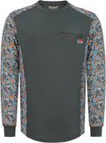 BOCOMAL FR Shirts Crewneck 5.5oz Lightweight Cotton Paisley Camo Two-Tone Flame Resistant Long Sleeve CAT2 Work Shirt