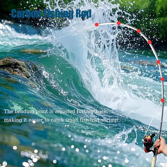 Carbon Fiber Fishing Rods: Pen Fishing Rod, Telescopic Fishing Rod, 63 in Portable Simulated Fish-Shaped Mini Pocket Fish Pole for River, Sea, Saltwater, Freshwater, Family Outdoor Activities