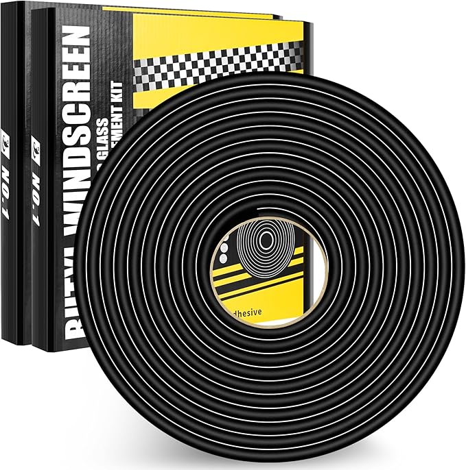 Butyl Rubber Tape Headlight Glue Sealant Rope 14.8Ft Diameter 9mm Putty Foam Strip Caulk Sealer for Automotive (Car RV Truck Marine) Window Door Windshield Sealing - Black, 2 Roll