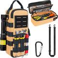 Heavy Duty Small Tool Bags for Men with Carabiner,Tactical Tool Pouch Bag,Portable Utility Tools Storage Organizer Case with Shoulder Strap for EDC,Motorcycle,Camping,Road Trip, Electricians