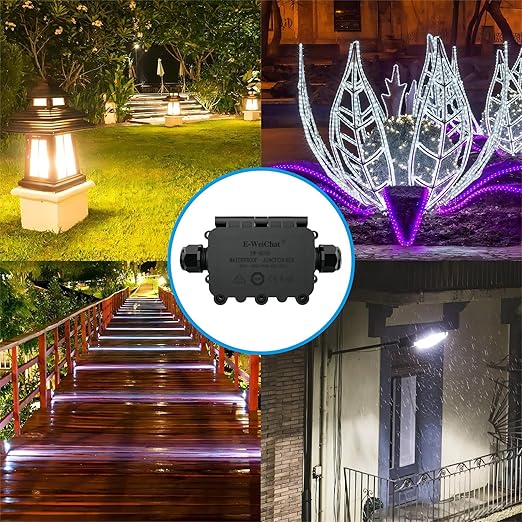 Outdoor Waterproof Junction Box Plastic，Outdoor Cable Electrical Box Waterproof ，Open Splice Underground Electrical Junction Water Proof Box，2 Way Wire Range 5-12mm Trailer Junction Box