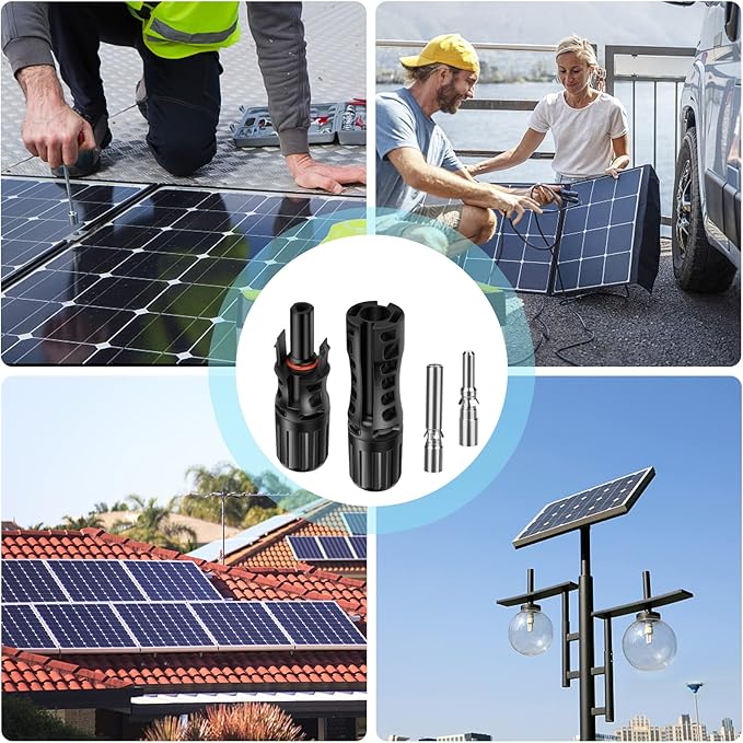 16 PCS 8AWG Solar Connectors with Spanners, 8 Pair Solar Panel Connectors Male/Female (8AWG, 8 Pairs)