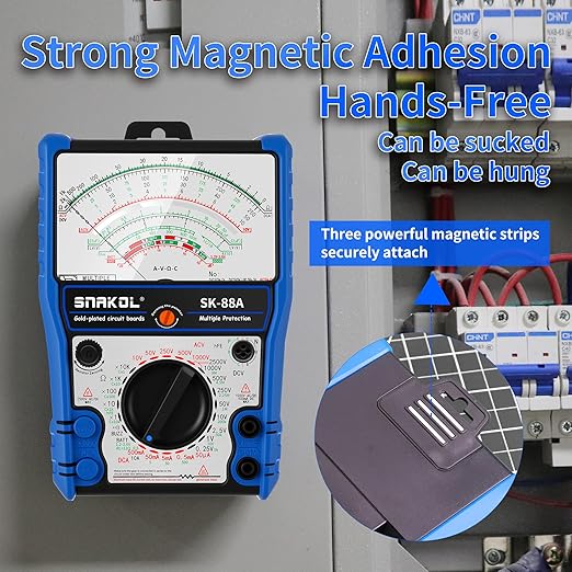 Analog Multimeter Tester, Analog Voltmeter Multimeter, Fieldpiece Volt Meters and Multimeters for AC/DC Volt 2500V, DC Current 10A, RX 10K, Battery Tester, Diode/LED Testing,24 Range
