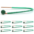 (Pack of 10) 12 AWG Solid Copper Ground Wire with Green Ground Screws – 6.5" Edge-Stripped Grounding Wire, 5/8" Strip, 10-32 x 3/8" Captive Green Screws for Electrical Boxes