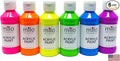 milo Fluorescent Acrylic Paint Set of 6 Colors | 4 oz Bottles | Student Neon Colors Acrylics Painting Pack | Made in the USA | Non-Toxic Art & Craft Paints for Artists, Kids, & Hobby Painters