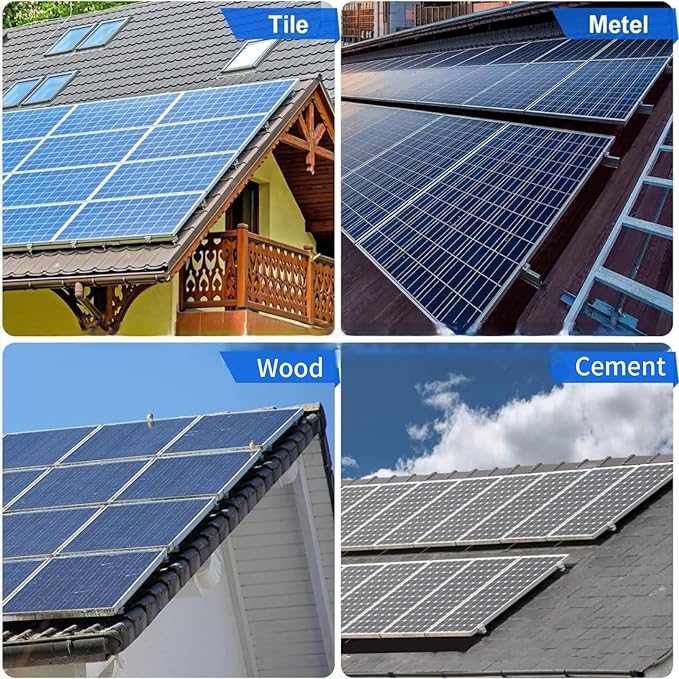 10Pcs L Foot Solar Mount, Aluminum Alloy Photovoltaic Panel Mounting Bracket, Photovoltaic Mount, Waterproof Solar Panel Bracket for Roof PV System