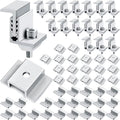 1.06 Inch Solar Panel Bracket Aluminum Solar Mid Clam with Mounting Brackets 32-50 mm Clamps Adjustable End Panel Clamps(56 Pieces)