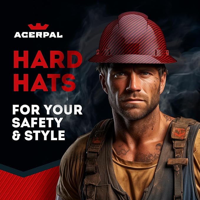 Acerpal Full Brim Vented Camo Design Matte Finish OSHA Construction Hard Hat with 6-Point Suspension
