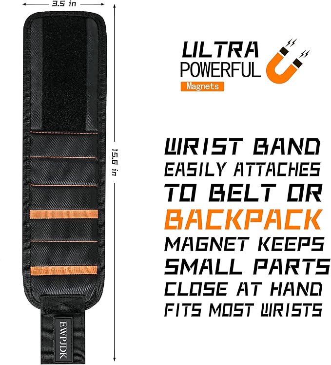 Magnetic Wristband for Holding Screws, Drilling Bits, Nails, Stocking Stuffers Gifts for Men Father's Day Gift Christmas Gifts for Dad Birthday Gifts for Men Dad Gadget Gifts for Husband