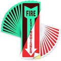 Fire Extinguisher Sign Sticker - 12 Pack - 4" X 12" - 5 Mil Vinyl - Bright Red White Colors - Durable Self Adhesive, Weatherproof, Photoluminescent and UV Protected - Ideal for Inside Office or Boat