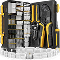 Mini-Fit Jr 4.2mm Crimping Tool Kit (2-24 Pin) with SATA & LP4 Connectors, 16-26 AWG Terminals. Ratcheting Crimper, Stripper & Extractor. Fits Molex Mini-Fit Jr for PC Modding, ATX/GPU/PSU