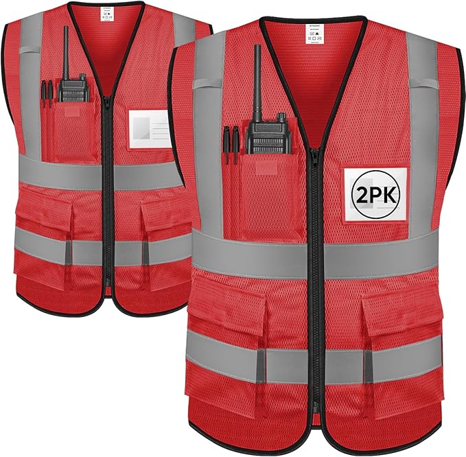 TICONN Reflective Safety Vest High Visibility Class II Mesh Vest for Women & Men Meets ANSI Standards