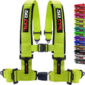 1pc 4 Point Harness for Bucket Seat Push Release 10 Color Harnesses Racing Harness 4 point Race Car UTV, RZR (Fluorescent Green, 2in)