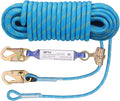 Heavy Duty Fall Protection Rope for roof & tree climbing. Includes safety harness, alloy steel clips, shock-absorbing lanyard