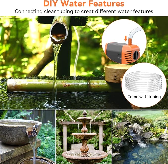 POPOSOAP Solar Fountain Pump 35 Watt, 480GPH Solar Water Pond Pump with PVC Tubing 4 Spray Heads 16.5ft Cable Length for Garden Pond Fountain Waterfall Hydroponics Pool