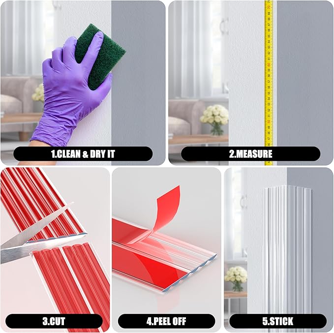 Edge Corner Protector Baby Proofing, Self-Adhesive Soft Strip Sharp Edge Protective Bumper Guards for Child Safety, Cabinet Door Desk Glass Table Bed Window Wall, 1.18INx3FT, Transparency