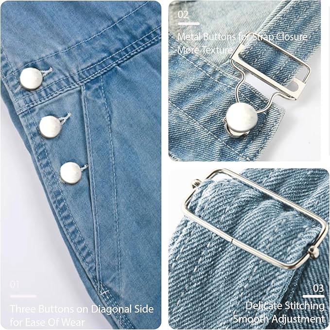 Men's Bib Overall Relaxed Fit Adjustable Strap Denim Work Pants with Large Pockets Durable Comfortable Jumpsuit for Men