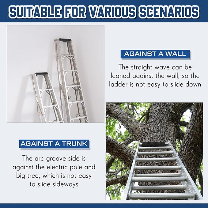 Rubber Steep Ladder Stabilizer, Anti-slip Ladder Accessory, Extension Stepladder Attachment Against Wall, Fall Prevention, Scratch Protection, Telegraph Pole Trunk for Added Stability Safety