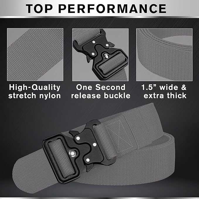 TECEUM Tactical Belt – Heavy-Duty & Quick Release – Military, Work, Rigger, Duty & Utility Belt for Men
