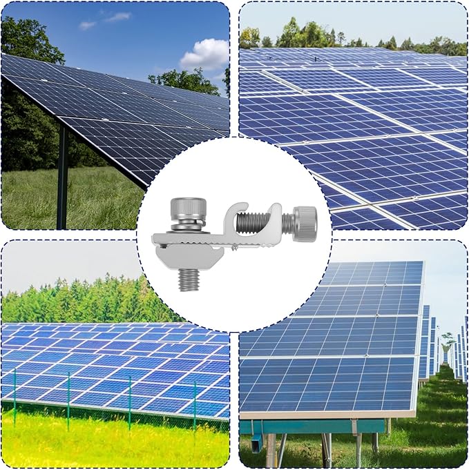 16PCS Ground Lug Cable Clamp,Grounding Tab 6.7 Aluminium Alloy Conductor Buried Connectors for Solar Photovoltaic Bracket Lightning Protection Clamp Grounding Buckle Terminal Solar Accessories
