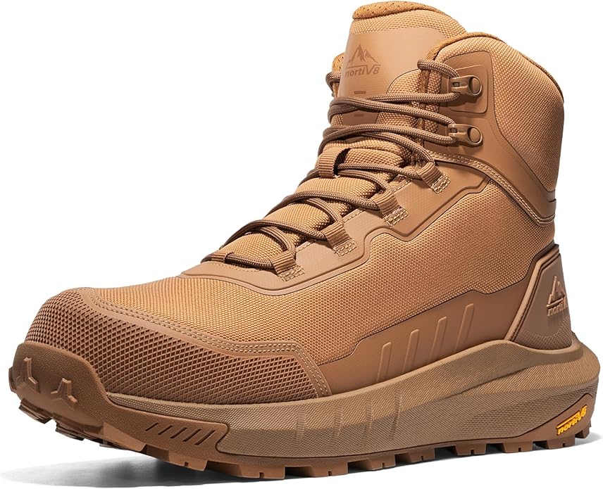 NORTIV 8 Composite Toe Boots for Men ASTM F2413-24 Safety Work Boots Lightweight Anti-Fatigue Non-Slip with Zipper for Warehouse Construction, Terrascope-nano