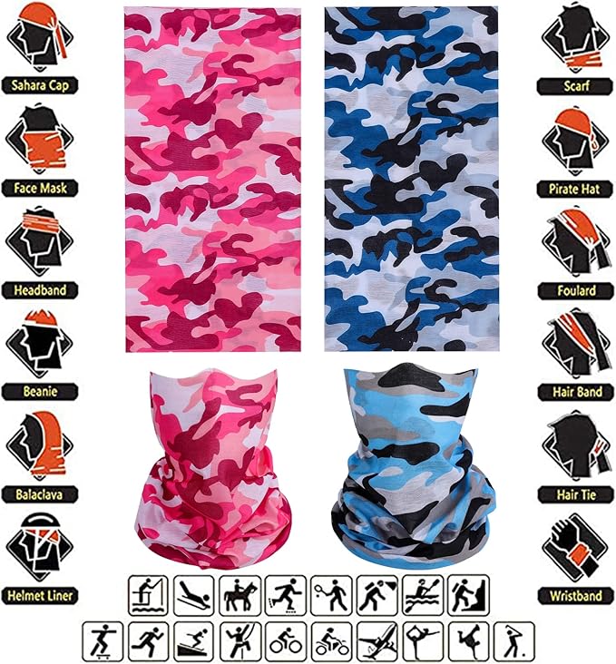Neck Gaiter Masks Tube Scarf,Seamless Bandanas Buffs Gators,Ourdoor Face Mask Face Covering Multi Headwear