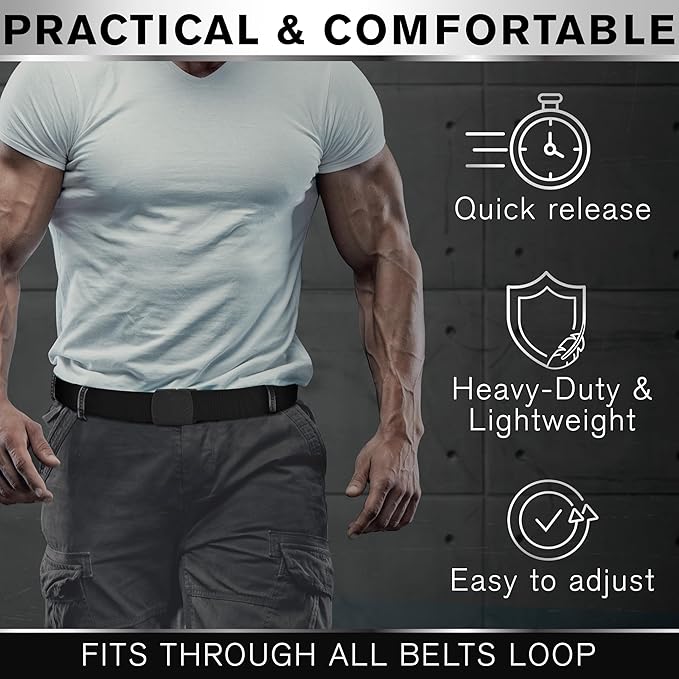 TECEUM Tactical Belt – Heavy-Duty & Quick Release – Military, Work, Rigger, Duty & Utility Belt for Men