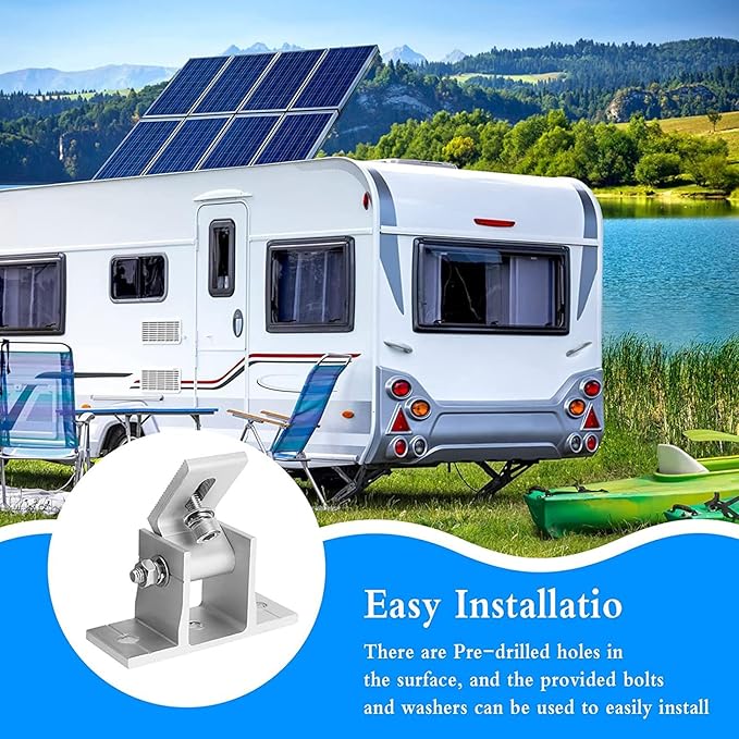 4 Set Solar Panel Mounting Bracket Foot,Aluminum Alloy Solar PV Front Support Solar Panel Bracket Support Feet Suitable for Gird Roof Installation