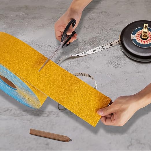 Reflective Pavement Marking Tape Slip-Resistant and Durable, Heavy-Duty Rubber Base for Outdoor Applications, Perfect for Driveways, Walkways, and Parking Areas (Yellow, 4 Inch X 18 Feet)