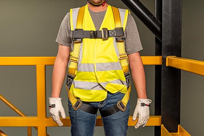Guardian 01700 Economy Harness – Full Body Fall Protection with Pass-Through Chest & Leg Buckles | Lightweight Adjustable Design | OSHA and ANSI Compliant