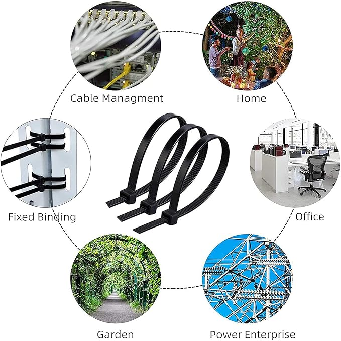 Long Zip Ties100 per pack 20 inch Large wire ties with 70 lbs Tensile Strength Big Cable Ties Black,by BAIYIDA
