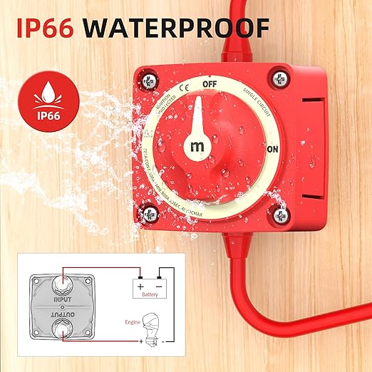 Battery Disconnect Switch 12V 48V Marine Battery Cut Off Switch 300A Heavy Duty Ignition Protected On/Off Battery Kill Switch for Car Boat RV ATV UTV Vehicles