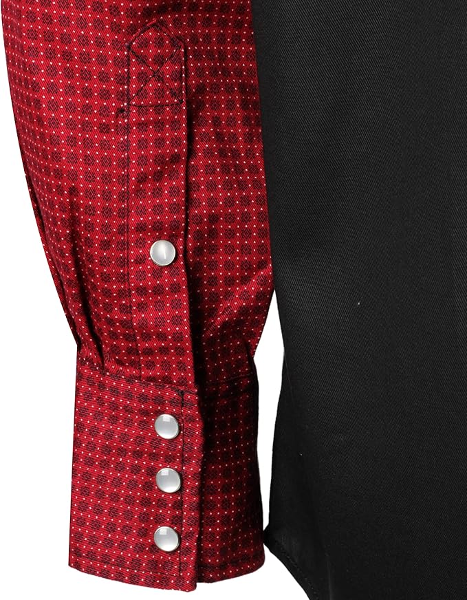 BOCOMAL FR Shirts Pearl Snaps Two Tone Plaid/Solid Flame Resistant Cotton Welding Shirt NFPA 2112 CAT 2