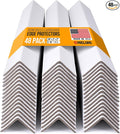 24" x 2" x 2" Reinforced Cardboard Edge Protectors, White (Pack of 48) – 0.16" Thick Heavy-Duty Cardboard Corner Protectors for Shipping – American Quality V-Board Pallet Edge Protectors