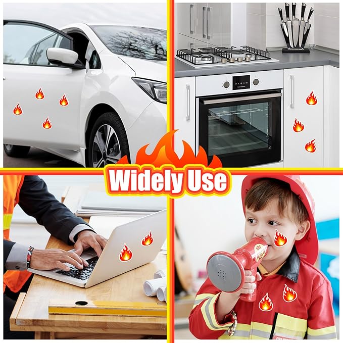 1200Pcs Flame Stickers, Cute Fire Stickers, Waterproof Fire Vinyl Stickers for Scrapbooking Labels Decoration Art Craft Supplies
