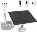 FlexSolar 6W Solar Panel for Security Cameras, IP67 Waterproof with 3 Output Ports (Type-C/Micro-USB/Lighting), 10ft Cable & 360° Adjustable Mount