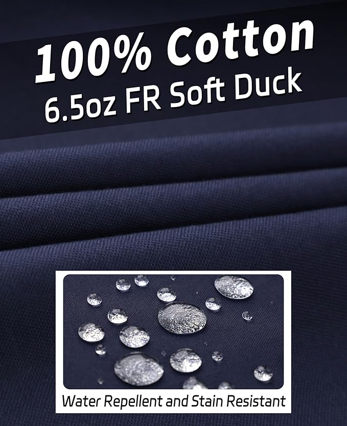BOCOMAL FR Shirts Button Down Dura-Light 6.5 oz Soft Heather Series Utility Chest Pockets Flame Resistant Work Shirt CAT2