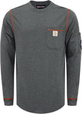 BOCOMAL FR Shirts for Men Lightweight Crew Long Sleeve Flame Resistant/Fire Retardant Shirt…
