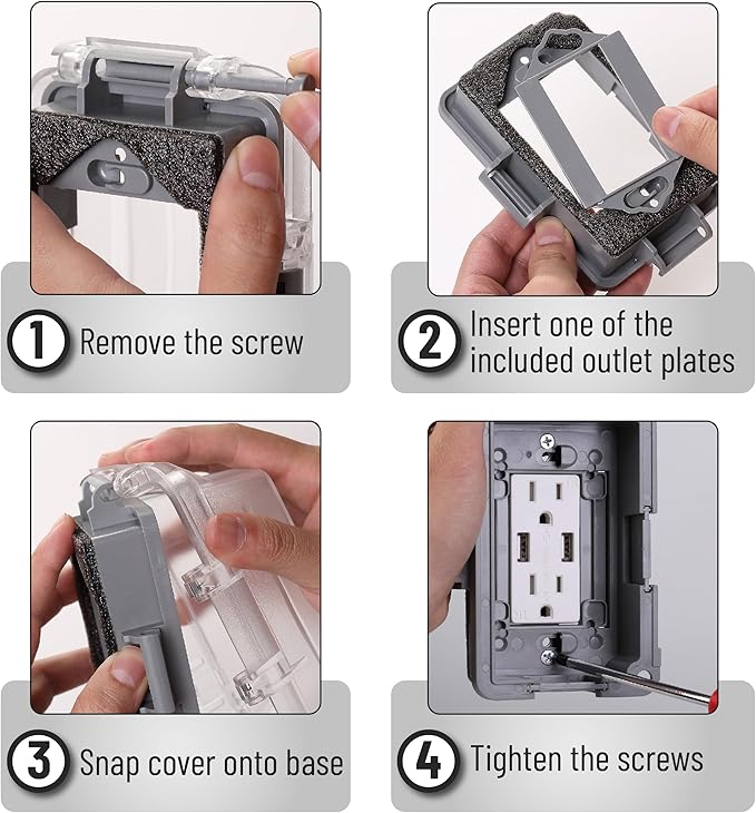 Bates Choice Weatherproof Electrical Outlet Cover, 2 Pack, 1-Gang, Outdoor Outlet Cover, Weatherproof, Outlet Cover Box