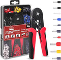 Wire Crimper Tool,Ferrule Crimping Tool Kit, Square Crimping Tools, AWG 23-7 Self-adjustable Ratchet Wire Crimping Tool Kit Crimper Plier Set with 1200PCS Wire Connectors