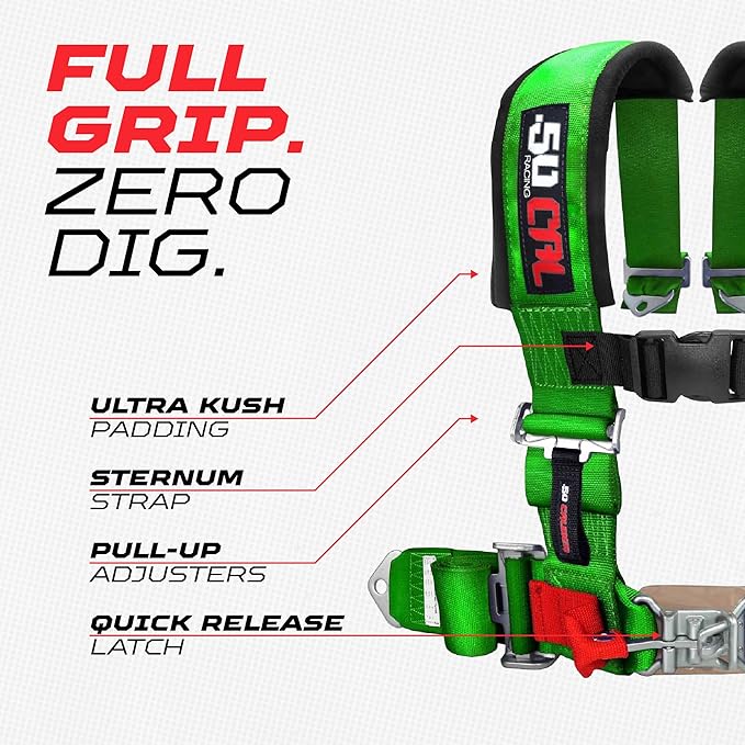 4 Point Harness for Bucket Seat, Quick Release Latch, 9 Color Options, Racing Harness, Race Car, Off Road Vehicle, UTV, RZR
