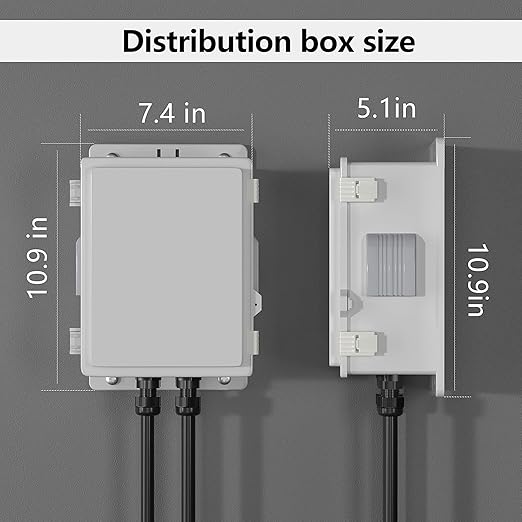 Outdoor Waterproof Electrical Junction Box, ABS Water Resistant Enclosure with Internal Mounting Panel & Hinged Cover (10,4" H* 7.3" L* 5.1" W)
