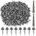 Metal Roofing Screws#10 × 1 Inch, 1000Pcs Zinc Plated Hex Head Metal Roof Screws with Rubber Washers for Metals and Corrugated Roofing Panels (Hex Socket Included)