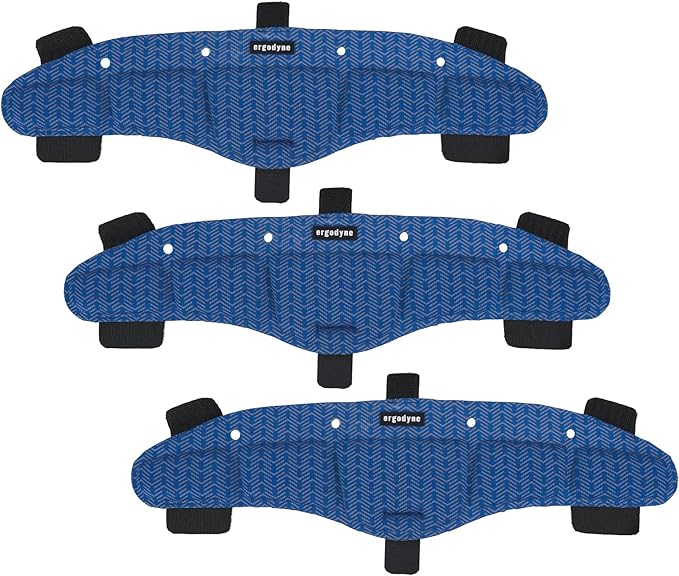 Ergodyne Chill-Its 6612 Moisture Wicking Hard Hat Top Pad, Padded Cooling Microfiber, Fits Most Suspension Systems (3-Pack)