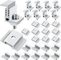 Zhengmy 1.06 Inch Solar Panel Bracket Aluminum Solar Mid Clam with Mounting Brackets 32-50 mm Clamps Adjustable End Panel Clamps(28 Pieces)